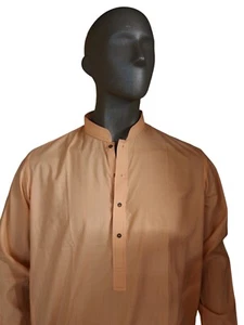 Plato islámico de manga larga para hombre árabe caftán informal suelto saudí Jubba Thobe - Imagen 1 de 6