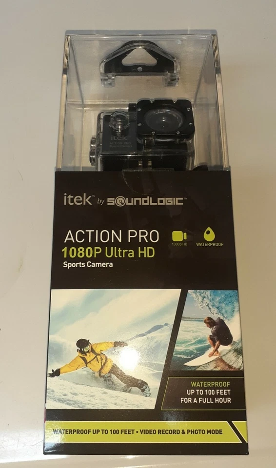 iTek by Soundlogic Action Pro 1080p Ultra HD Sports Camera Waterproof - Black
