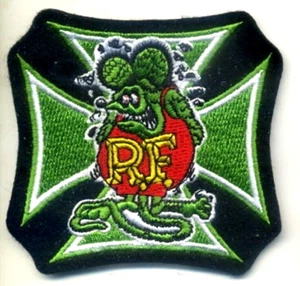 CAFÉ RACER ROCKERS 59 TON-UP BOYS HOG BIKER RIDER iron-on Art-2 PATCH: RED FINK - Picture 1 of 13