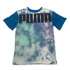 Puma Shirt Youth Kids XL 18-20 Blue Green Tie Dye Short Sleeve Crew Neck