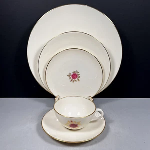 Ajuste de 5 piezas de lugar Lenox Roselyn rosa oro rosa y hojas retiradas de colección - Imagen 1 de 2