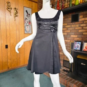 Vtg 80s Goth Dolly Kinderwhore Babydoll Zum Zum Mini Party Emo Prom Dress S/M - Picture 1 of 11