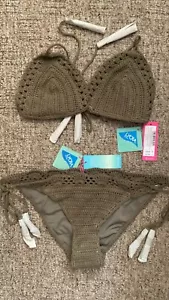 Accessorize khaki green crochet Bikini BNWT UK8-10 - Picture 1 of 4
