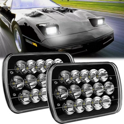 Pair 7x6" 5x7'' LED Headlights Sealed Hi-Lo Beam For 1984-1996 Chevy Corvette C4 Foto 1 de 4