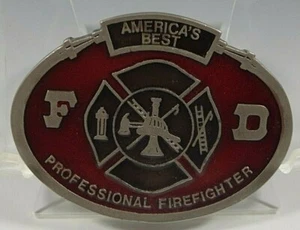 BELT BUCKLE AMERICA'S BEST PROFESSIONAL FIREFIGHTER VINTAGE VERY CLEAN - Picture 1 of 2