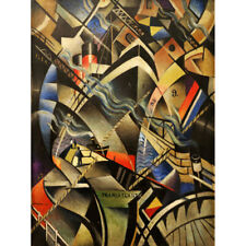 Nevinson The Arrival Abstract Futurist Painting Canvas Wall Art Print Poster