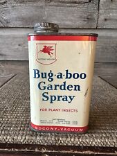 Vintage Bug A Boo Garden Spray Can Socony Vacuum Mobil Oil Advertising 8 Oz.