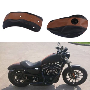 Leather Fuel Gas Tank Fender Cover Protector For Harley Sportster Iron 883 10-22 - Picture 1 of 12