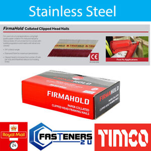 Timco Stainless Steel Clipped Head Framing Gun Nails, FirmaHold 1st Fix paslode