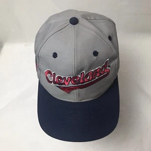 Mütze Konkurrent Cleveland Indians grau blau Chief Wahoo Druckknopflasche verstellbar MLB - Bild 1 von 9