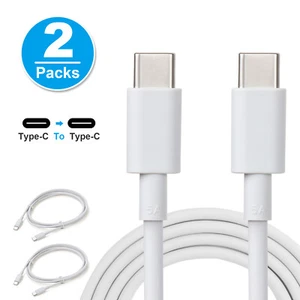 2x USB-C to USB-C Cable 100W Fast Charge Type C Fast Charging Cord Rapid Charger - Picture 1 of 12