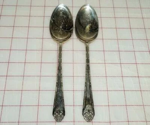 Lot Of 2 Holmes and Edwards by IS Lovely Lady 8 1/2" Serving Spoons - Picture 1 of 1
