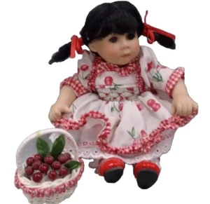 2004 Marie Osmond Tiny Tots Doll White/Red Dress With Cherries- New In Box - Picture 1 of 8