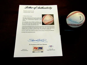 TED WILLIAMS BILL TERRY LAST .400 HITTERS HOF SIGNED AUTO ONL BASEBALL PSA/DNA - Picture 1 of 6