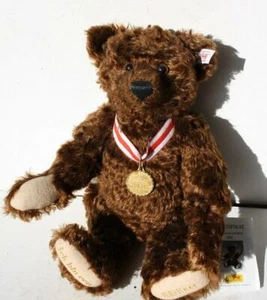 Steiff Teddybär 2001 Berlin Schokolade Mohair Musikbär Medaille European Ed -- - Bild 1 von 1