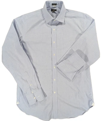 Camisa de Vestir J CREW Ludlow Calce Ajustado Elastizado Azul Mini Cuadros Algodón Talla 16-36 Foto 1 de 4