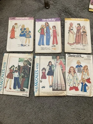 Lot Of 6 Girls’ Sewing Patterns Size 7 Simplicity McCall’s Butterick AS IS - Image 1 of 4