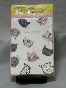 Hallmark Expressions Cat Theme Thank You Cards Set Of 6 Kitty New Sealed - Picture 1 of 7