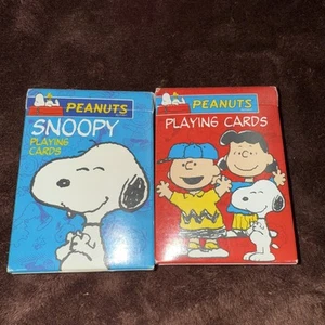Vintage Peanuts Snoopy Charlie Brown Peanuts Playing Cards Hoyle 2 Open Packs’03 - Picture 1 of 8