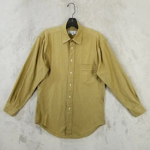 Yves Saint Laurent Shirt Men 14.5 32-3 Brown Cotton Button Classic Rive Gauche - Picture 1 of 13