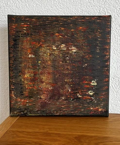 ACRYL BILD auf Leinwand UNIKAT Abstrakte Kunst Wald braun handgemalt NEU 30x30cm - Bild 1 von 4
