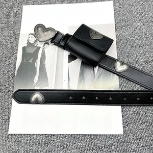 Schwarz Gotischer Herzgürtel Verstellbar Retro-Schnallengürtel Unisex - Picture 1 of 7