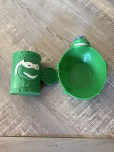 1990 Teenage Mutant Ninja Turtles Cereal Bowl Leonardo Mirage Studios With Cup - Picture 1 of 5