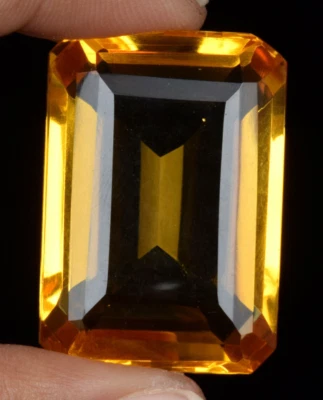 AAA+ Large Yellow Citrine 93.80 Ct. Emerald Cut Loose Gemstone Gift for Birthday - Image 1 of 4