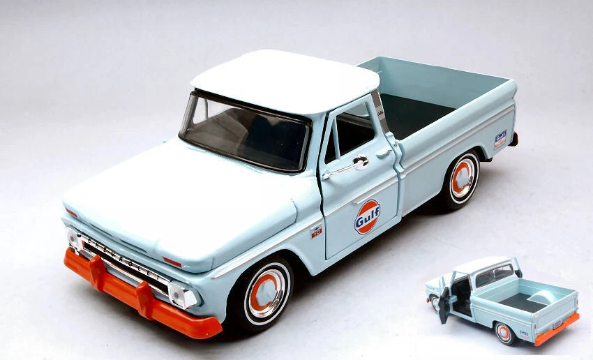 Modellino auto scala 1:24 MotorMax  CHEVROLET C10 FLEETSIDE PICK UP 1966 GULF... - Immagine 1 di 1