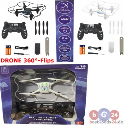 RC Stunt Drohne Quadrocopter Spielzeug  4 Geschwindigkeit 360°-Flips 2-Farbe LED - Bild 1 von 4