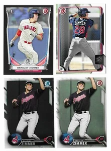 Bradley Zimmer 2014-2016 Bowman Rookie Lot w/ Chrome Black Asia Parallel Indians - Picture 1 of 1