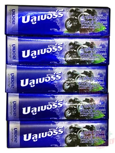 5 X Lotte Artificial Blueberry Chewing Gum Fresh Sweet 13.5 Grams 5 Sticks - Picture 1 of 3