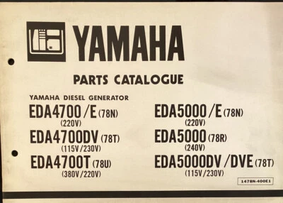 Yamaha genuine-parts book  EDA4700E EDA5000E  DIESEL GENERATOR 1985 - Image 1 of 3