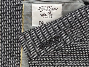 Vtg Allyn St George USA Mens 2 Button Pure Wool Blazer 40  Slim HoundsTooth - Picture 1 of 11