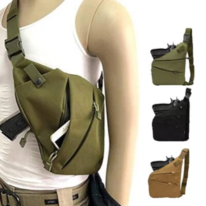 Tactical Shoulder Sling Pistol Pouch Chest Pack Bag Concealed Carry Gun Holster - Picture 1 of 21