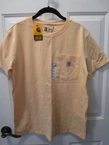 CARHARTT WOMEN'S LOOSE FIT HEAVYWEIGHT S/S POCKET T-SHIRT IN PEACH SIZE MEDIUM - Picture 1 of 3
