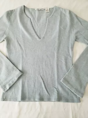 Autumn Cashmere Bell Sleeves Split V-neck 100% Cashmere Pullover Sweater Size M - Image 1 of 4