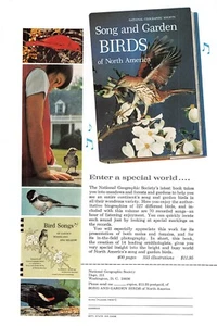 1968 National Geographic Society anuncio impreso Song and Garden Birds of North America - Imagen 1 de 1