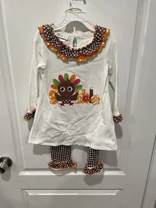 Bonnie Jean Mädchen Thanksgiving Outfit Größe 4 sanft getragen - Bild 1 von 4
