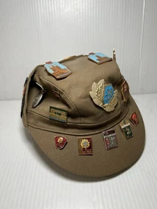 Russian Army Cap Military Soviet Soldier Hat With Patches And Pins - Picture 1 of 8