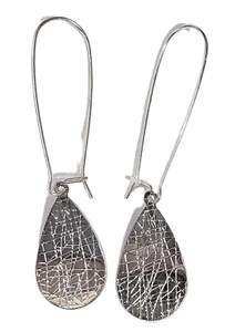 Piper B Design Reclaimed Silver Tone Charm on New Sterling Silver Kidney Wires - Picture 1 of 1