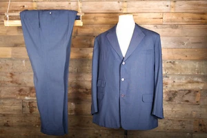Traje De Colección Anderson & Sheppard Savile Row 50R 46W 32L Azul Lana Lienzo - Imagen 1 de 15