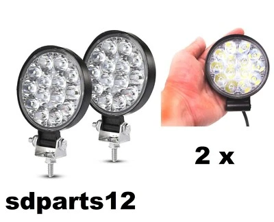 2x 42w Watt Led Luce Faro 12/24v Mini Lampada Lavoro Faretto Auto Camion Barca - Immagine 1 di 4