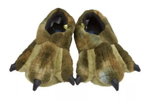 New Stride Rite Plush Slippers - Green Dino Claws Monster  Size Large 10-12