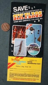 1978 St. Louis Missouri Six Flags Over Mid America Unused Fun Seekers Club card- - Picture 1 of 1