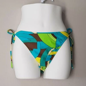 OASIS size 16 Sexy Side Tie Bikini Bottoms Green Tropical Print New - Picture 1 of 2
