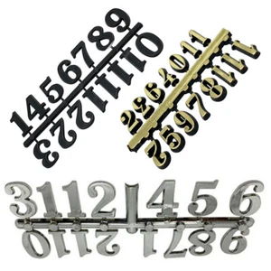 New Self Adhesive Plastic Arabic Clock Numbers Numerals Gold Black Silver - Picture 1 of 13