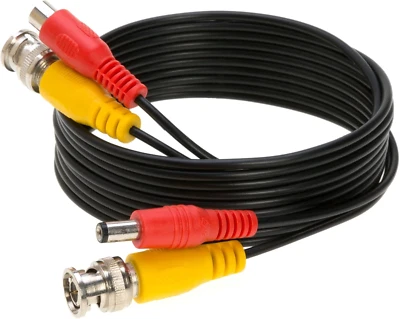 10FT Black Premade BNC Video Power Cable Extension Wire for CCTV, Security Camer - Image 1 of 4