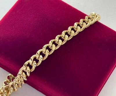 Luxus Panzerkette Doppelseitig Armband 7mm Rolled Gold 14K vergoldet 20cm - Bild 1 von 4