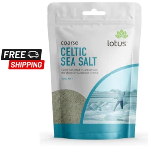 Lotus Coarse Celtic Sea Salt, 500 g - FAST FREE SHIPPING AU - Picture 1 of 6